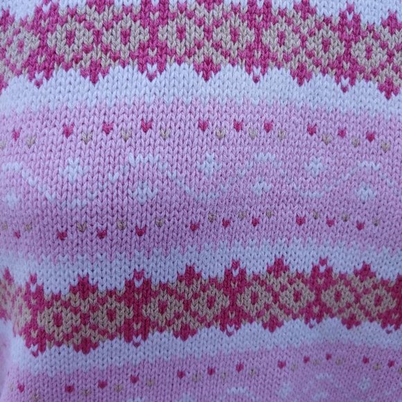 Vintage Women's J. Crew Pink Patterned Sweater - Picture 3 of 5